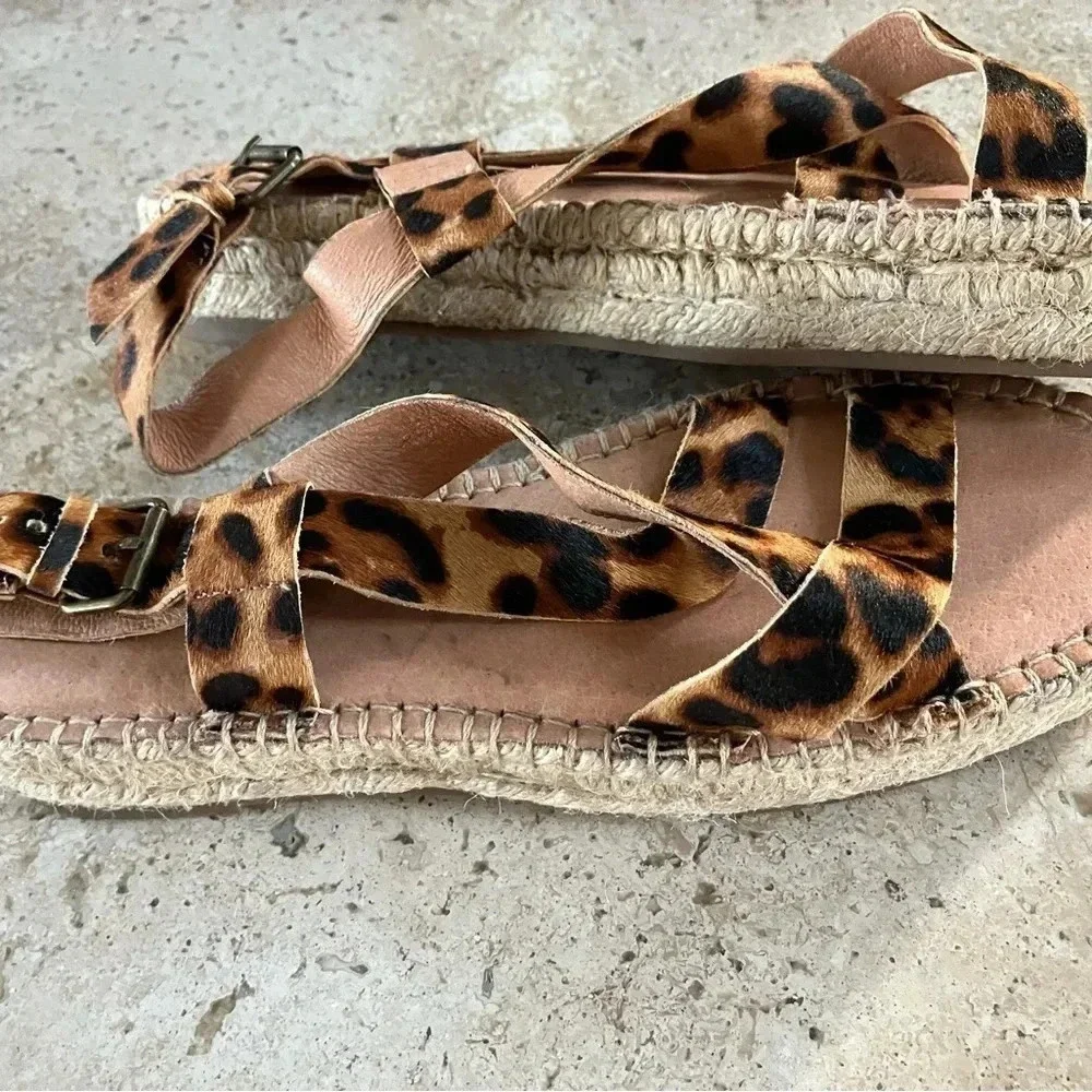 NWOB Madewell Malia Asymmetrical Espadrille Sandal calf Hair - Picture 7 of 8